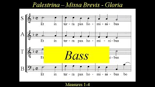 Palestrina  Missa Brevis  2Gloria Bass [upl. by Narret]