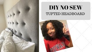 DIY  EASY NO SEW TUFTED HEADBOARD [upl. by Savil398]