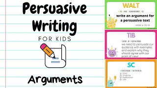 Persuasive Writing for Kids 3  Arguments [upl. by Fotinas]