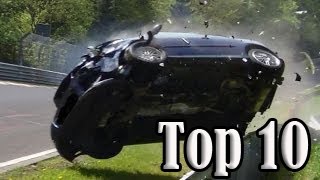 Top 10 of Hardest Crashes on Nürburgring Nordschleife [upl. by Ulysses]