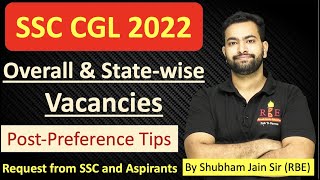 SSC CGL 2022 Statewise Vacancies Post preference important details [upl. by Atinreb]