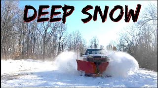 Plowing deep snow in the woods [upl. by Teage]