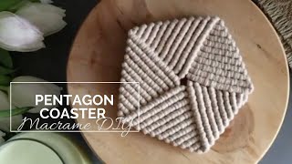 DIY Macramé Coaster New Design macramé coaster Pentagon Macrame Coaster Tutorial [upl. by Charissa]