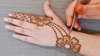 Stylish New Mehndi Design for Hands  Easy Floral Mehndi Designs  Simple Mehndi Design for Backhand [upl. by Eilra885]