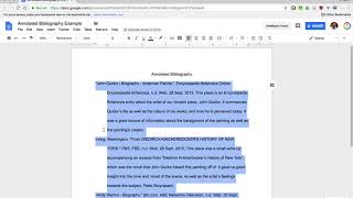 Format an Annotated Bibliography in Google Docs [upl. by Anehc]