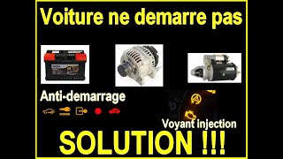 🔵🔵Voiture qui ne démarre pas  Plusieurs causes  Tuto Astuce solution  Panne  🚗🔵🔵 [upl. by Enorej]