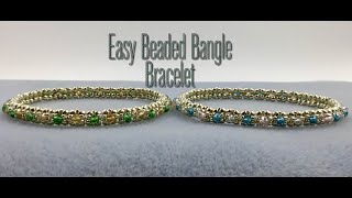 Easy Beaded Bangle Bracelet Tutorial [upl. by Hannie]