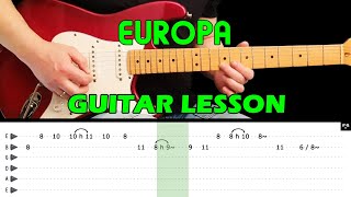 EUROPA Earths Cry Heavens Smile  Guitar lesson with tabs  Carlos Santana [upl. by Em]