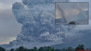 Pyroclastic Flow followed by series of Tornados Sinabung Volcano [upl. by Nagorb380]