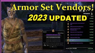 🔷 ESO  Cyrodiil Armor Set Vendors UPDATED Locations amp Armor Sets Lists [upl. by Aleunam]