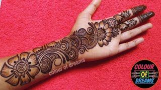 Gorgeous Arabic Mehndi Design  How to draw stylish mehendi for front hand [upl. by Ettebab]