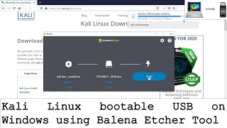 Create Kali Linux bootable USB on Windows using Balena Etcher Tool [upl. by Eixel]