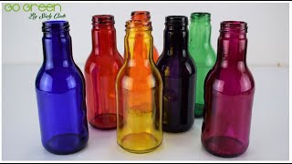 COMO PINTAR FRASCOS O BOTELLAS DE VIDRIO CON PINTURA VITRAL Reciclaje [upl. by Carrissa]