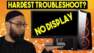 Computer Turns On But No Display  Led Light On Fan Spinning  HARDEST Troubleshoot [upl. by Anuahsed870]