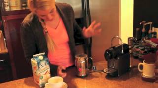 Nespresso Aeroccino Plus Frother Review Frothing Almond Milk [upl. by Cass238]