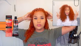 How To Dye Curly Hair Orange  Copper NO BLEACH  EXTREMELY DETAILED [upl. by Ahsekan781]